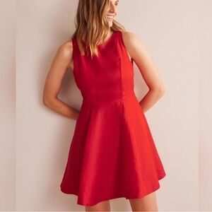 Boden Red Sleeveless Fit-and-Flare Mini Dress